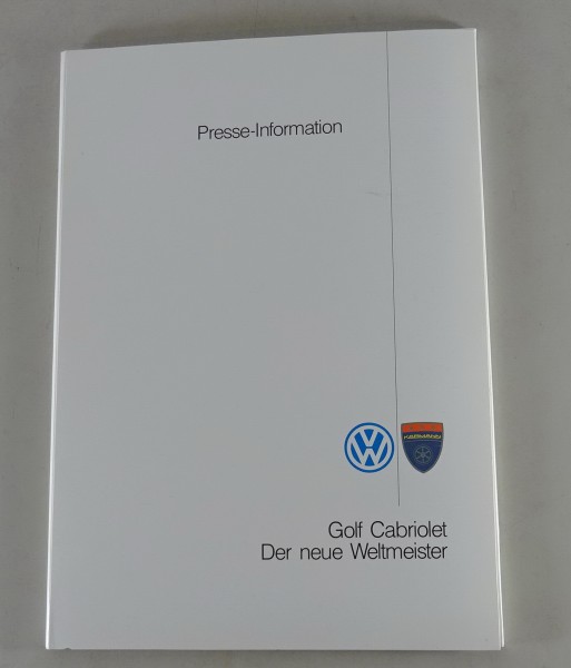 Pressemappe VW Golf I / 1 Cabrio Karmann von 06/1991