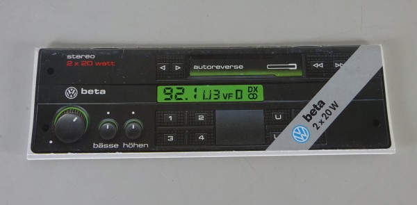 Betriebsanleitung Volkswagen VW Radio Autoradio Beta Stand 10/1990