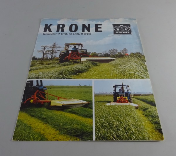 Faltprospekt / Broschüre Krone Turbomäher TA 2/165, 2/190, TF 2/210 von 09/1979