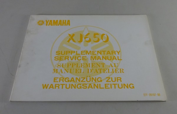 Werkstatthandbuch Nachtrag Yamaha XJ 650 Stand 11/1982