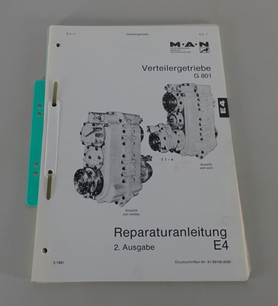 Reparaturanleitung MAN Verteilergetriebe G 801 Stand 03/1981