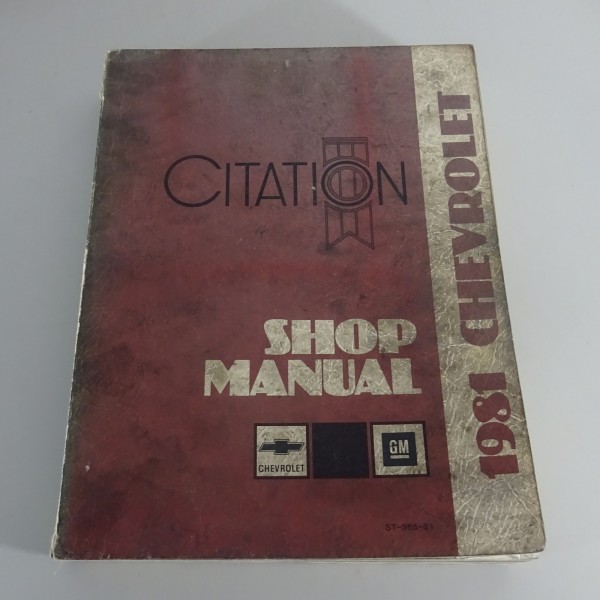 Workshop Manual / Repair Manual Chevrolet Citation from 1981