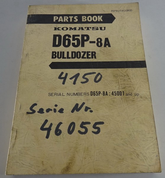 Parts Catalogue / Teilekatalog Komatsu Bulldozer D 65 P-8A Stand 07/1986