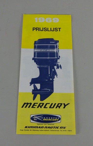 Prijslijst Mercury Buitenboordmotor programma van 1969