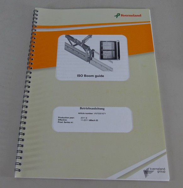 Betriebsanleitung Kverneland Gestängeführung ISO Boom giude Ausgabe 2011