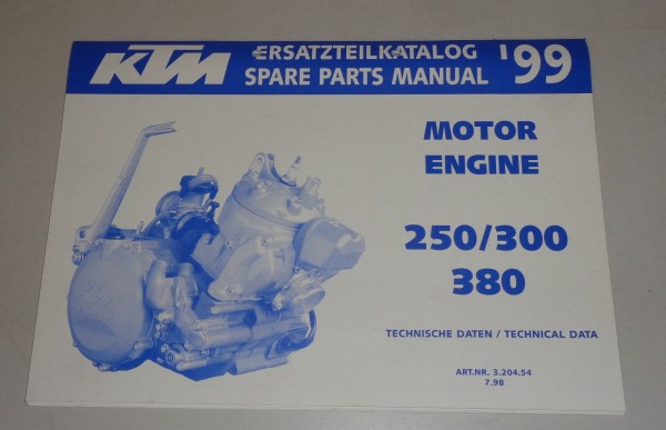 Teilekatalog Motor KTM 250 / 300 / 380 Modelljahr 1999 Stand 07/1998