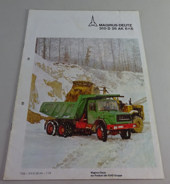 Prospekt / Broschüre Magirus-Deutz LKW 310 D 26 Allrad Kurzhauber 6x6 von 9/1975
