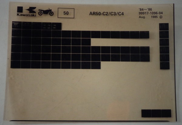 Microfich Ersatzteilkatalog Kawasaki AR 50 - C2 /C3/ C4 Model 84-86 Stand 08/85