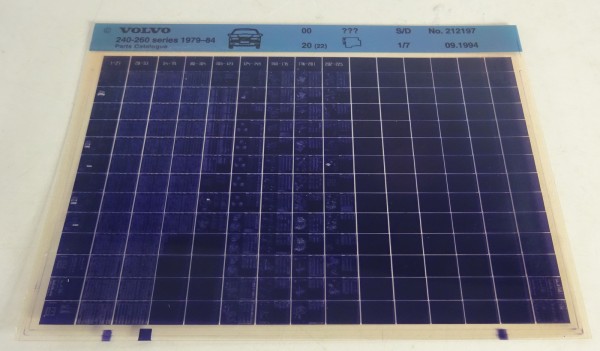 Microfich Teilekatalog Volvo Serie 240 - 260 von 1979 - 1984 Stand 09/1994