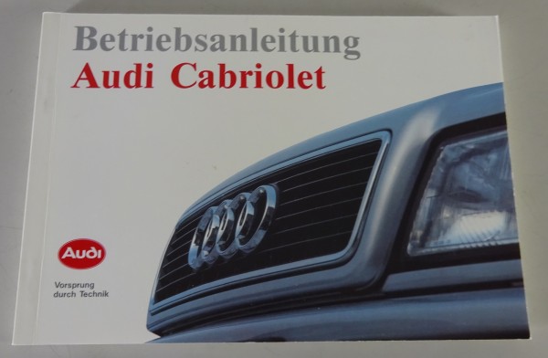 Betriebsanleitung / Handbuch Audi Cabriolet | Stand 01/1993