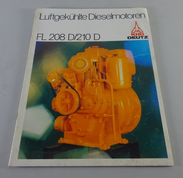 Prospekt Luftgekühlte Deutz-4-Takt-Dieselmotoren FL 208 D/210 D von 1970er Jahre