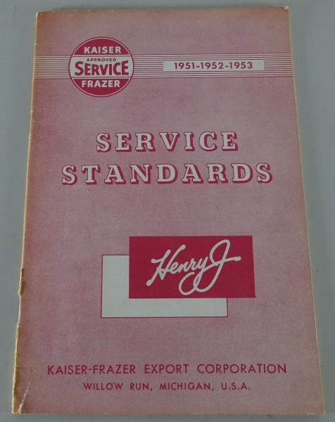 Service Informationen Kaiser-Frazer Special, Deluxe, Dragon, etc. Stand 11/1952