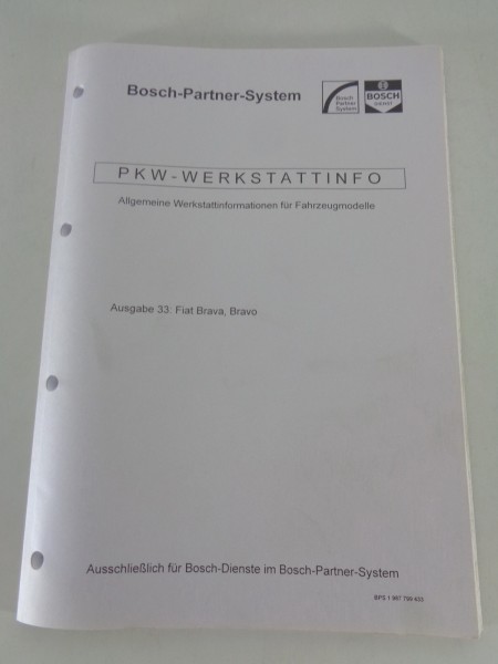 Werkstatthandbuch von Bosch für Fiat Brava, Bravo Stand 10/1996