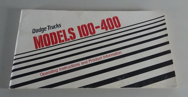 Owner´s Manual / Handbook Dodge D - Serie Pickup D 100 / 200 / 300 / 400 '1977