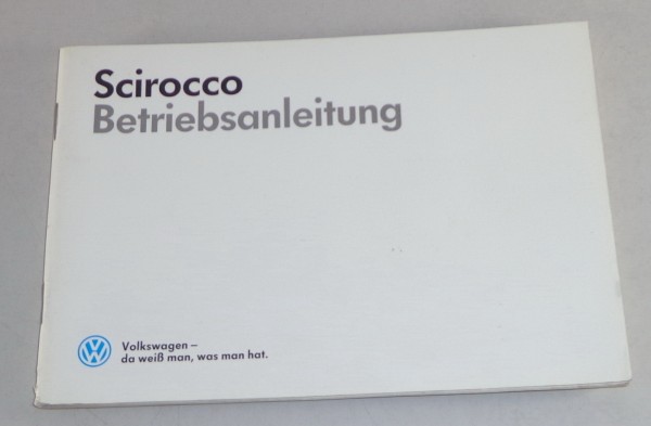 Betriebsanleitung VW Scirocco II Typ 53b Stand 02/1989
