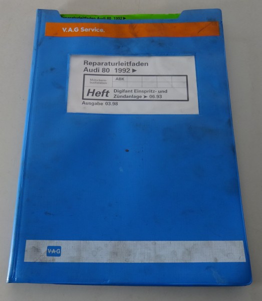 Werkstatthandbuch Audi 80 B4 Digifant Einspritz-/ Zündanlage ( ABK ) bis 06/1993