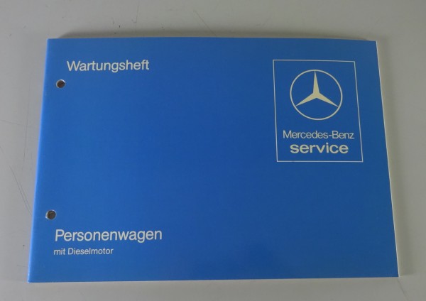 Scheckheft Mercedes Benz W123 Diesel blanko ohne Einträge Stand 08/1982
