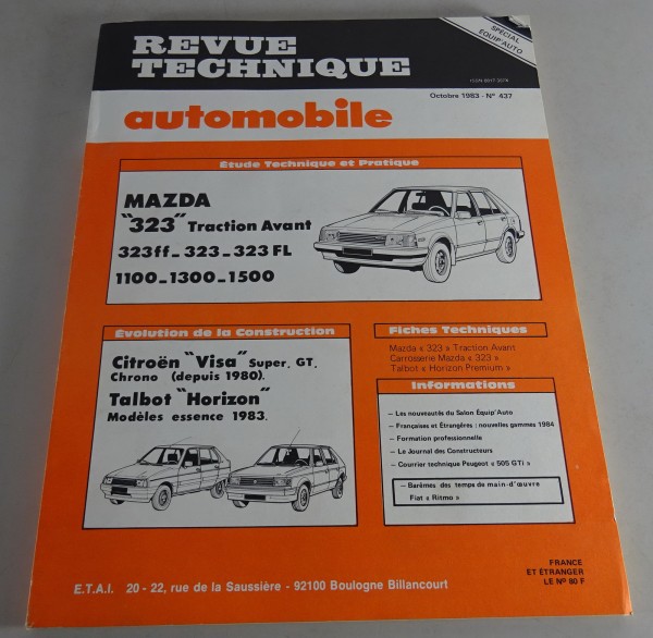 Reparaturanleitung Revue Technique Mazda 323 / Citroën Visa Stand 10/1983