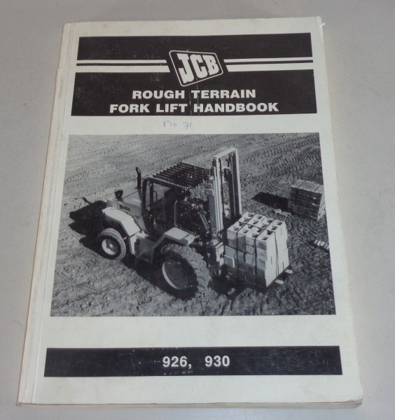 Owner's manuel / handboek JCB 926, 930 forklift / heftruck from 03/1989