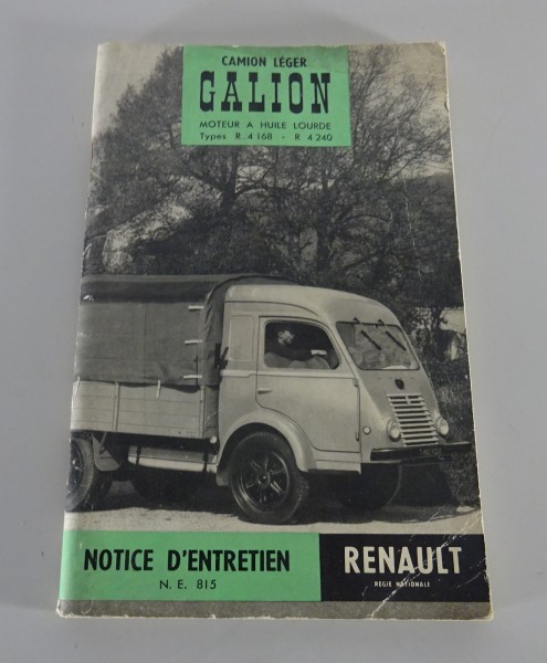 Notice d'Entretien / Manuel Renault Goélette R 4 168 - R 4 240 '03/1959