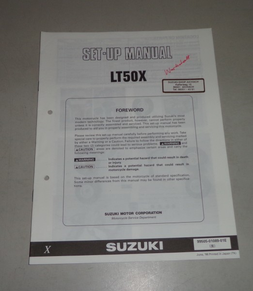 Montageanleitung / Set Up Manual Suzuki LT 50 Stand 06/1998