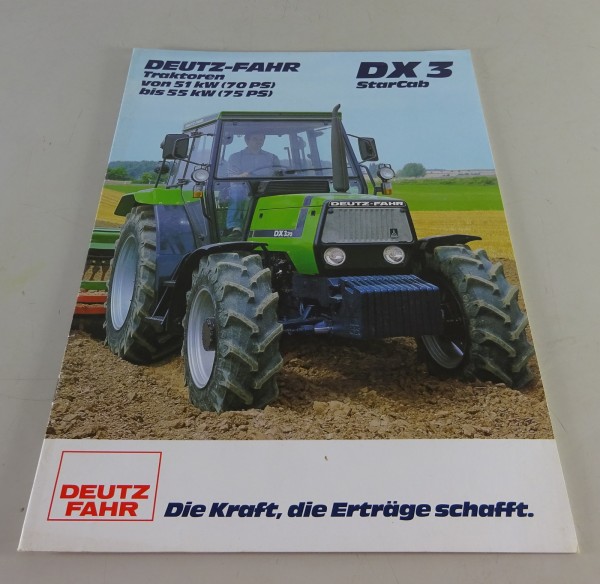 Prospekt / Broschüre Deutz Fahr DX 4 70-90 PS Stand 08/1986