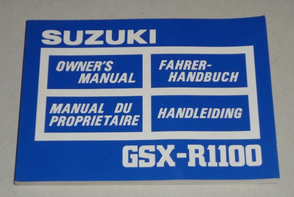 Betriebsanleitung Suzuki Motorrad GSX-R 1100 Stand 09/1986