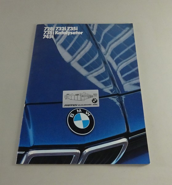 Faltprospekt BMW E23 | 728i / 732i / 735i / 735i Katalysator / 745i Stand 2/1985
