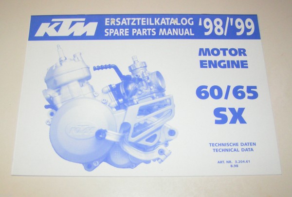 Teilekatalog Motor KTM 60 SX / 65 SX - Modelljahr 1998/1999