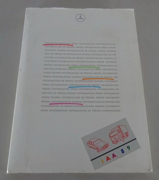 Pressemappe Mercedes-Benz auf der IAA 1989 mit R129, W126, W124, W463, W201, SK