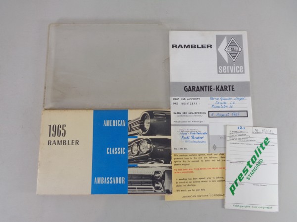 Bordmappe + Betriebsanleitung AMC Rambler / Ambassador Stand 1965