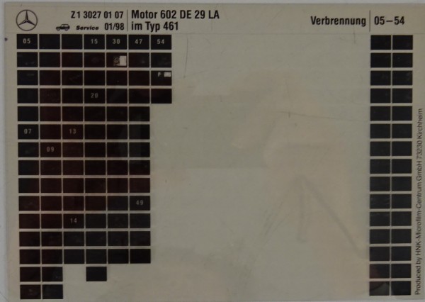 Microfich Werkstatthandbuch Mercedes-Benz G-Klasse W461 290 GD OM 602 DE 29 LA