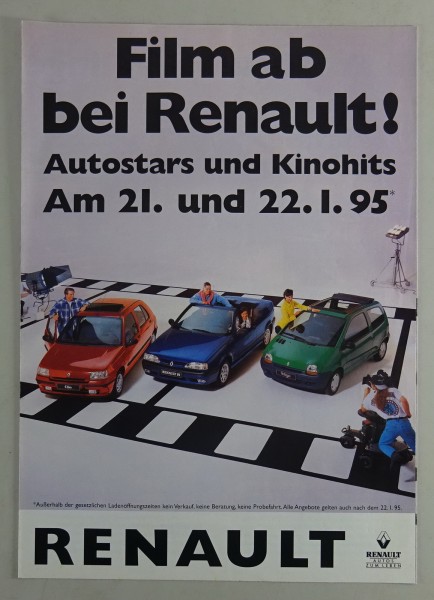 Prospekt Renault | Film ab bei Renault | Autostars und Kinohits Stand 1995