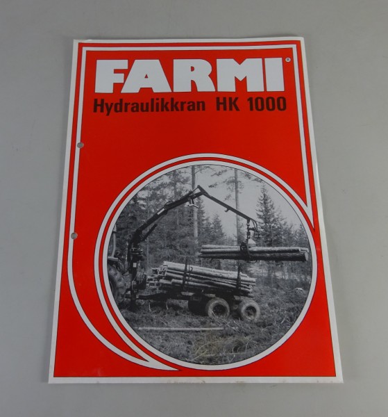Prospektblatt / Broschüre FARMI Hydraulikkran HK 1000