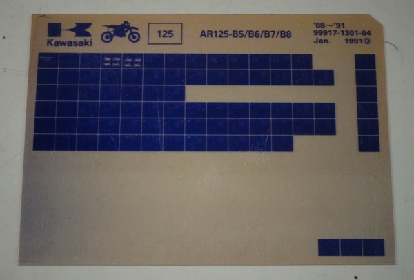 Microfich Ersatzteilkatalog Kawasaki AR125 B5/B6/B7/B8 Model 1988-91 Stand 01/91