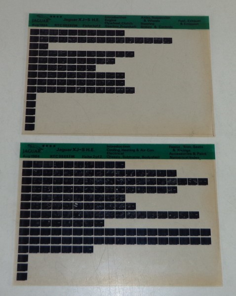 Microfich Teilekatalog / Spare Parts List Jaguar XJS H.E Stand 08/1984