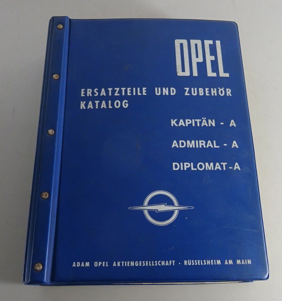 Teilekatalog / Ersatzteilliste Opel Kapitän A / Admiral A / Diplomat A von 1965