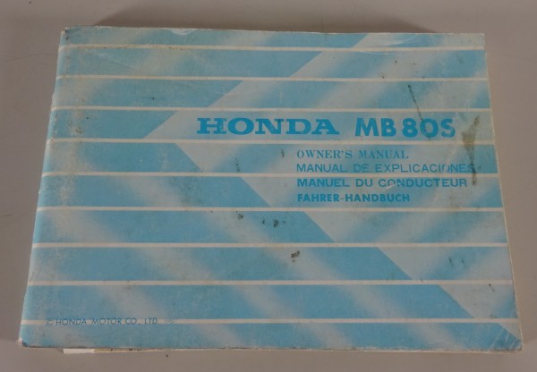 Betriebsanleitung / Handbuch Honda MB 80S Stand 1981