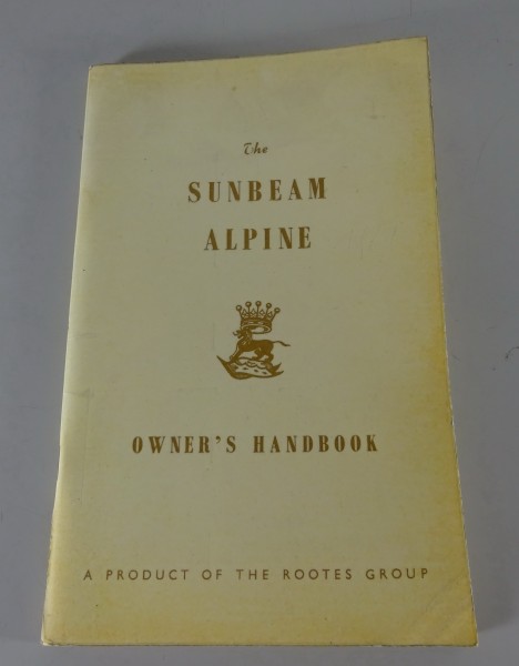 Owner´s Manual / Handbook Sunbeam Alpine Serie II Roadster from 1961