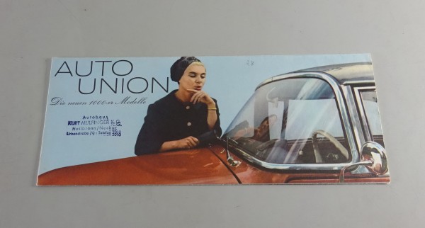 Faltprospekt Auto Union DKW "Die neuen 1000er Modelle" Stand ca. 1960er