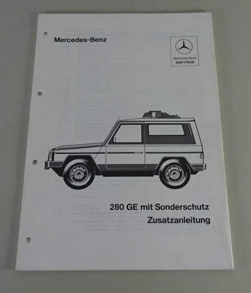 Zusatzanleitung Mercedes-Benz G-Modell W460 280GE mit Sonderschutz Stand 01/1981