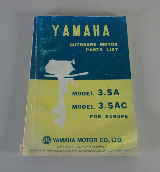 Teilekatalog / Parts List Yamaha Außenborder 3.5A / 3.5AC Stand 08/1976