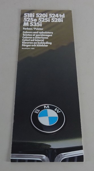 Prospekt Farben/Polster BMW E28 518i 520i 524td 525e 525i 528i 535i/M '02/1984