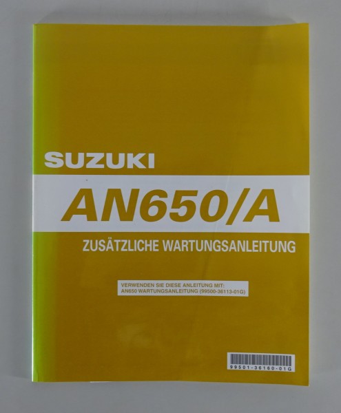 Werkstatthandbuch Nachtrag Suzuki AN 650 / A K7 Stand 03/2007