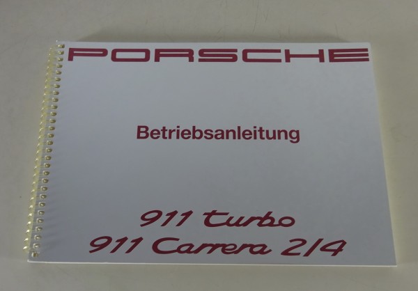 Betriebsanleitung Porsche 911 Typ 964 Carrera 2/4 und 911 Turbo MJ 1992 Original