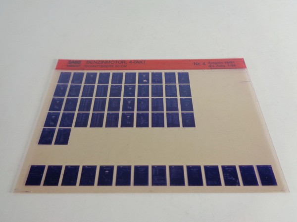 Microfich Teilekatalog Sabo Benzin-Rasenmäher 50 cm, 4-Takt-Motor von 10/1991