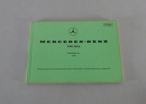 Bildkatalog Teilekatalog Mercedes Benz W121 Ponton190 b von 1959