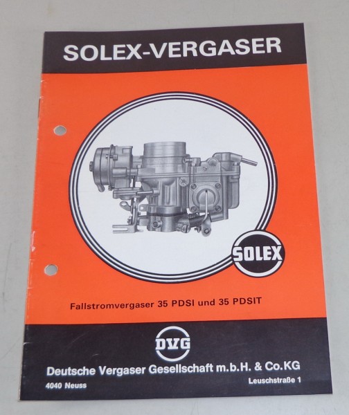 Handbuch Solex Fallstromvergaser 35 PDSI und PDSIT von 03/1977