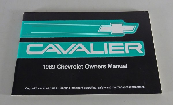 Owner´s Manual / Handbook Chevrolet Cavalier Stand 1989