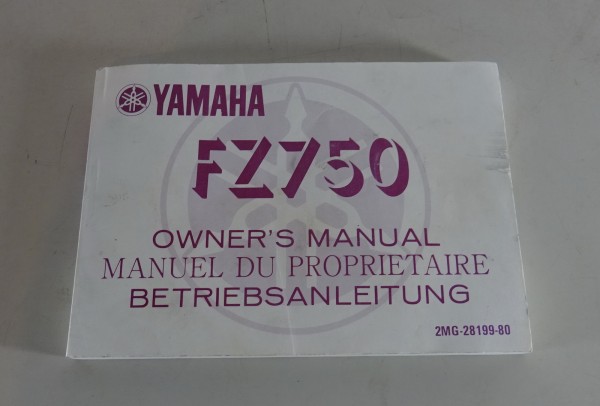 Betriebsanleitung / Handbuch / Owner´s Manual Yamaha FZ 750 Stand 10/1986
